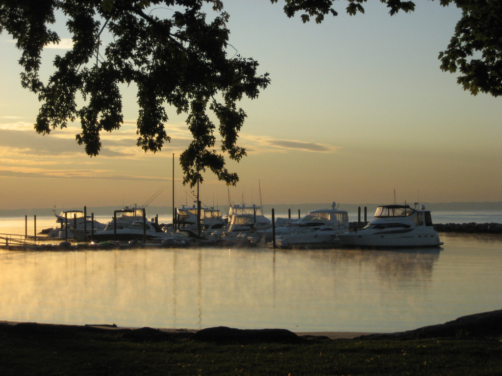 boats in the sunrise large