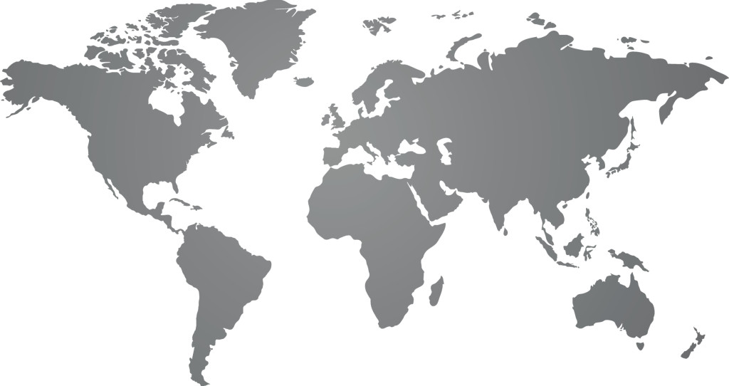 World simple map on white background