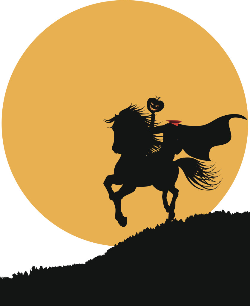 The headless horseman rides against the full moon. See similar files: