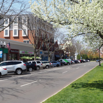 West Hartford CT main street blooming