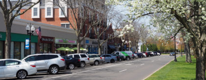 West Hartford CT main street blooming