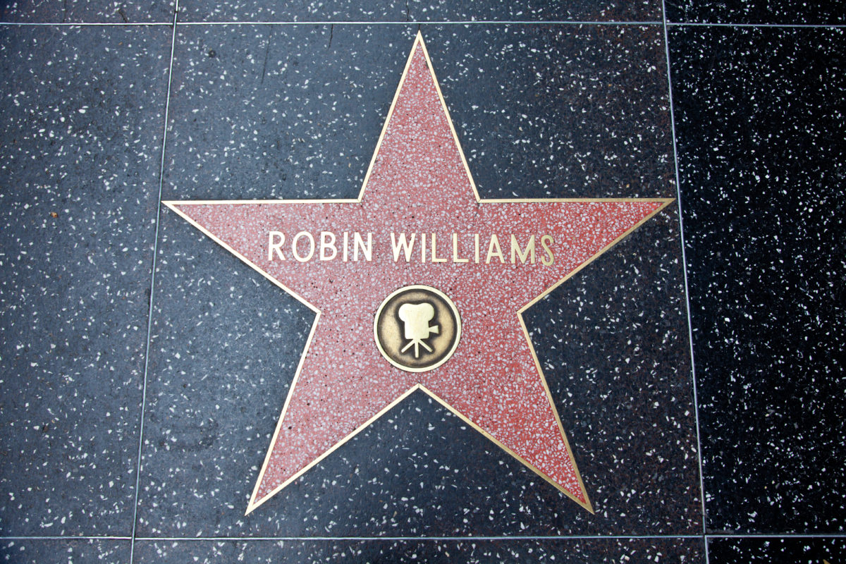 "Hollywood, California, USA - February 5, 2013: Hollywood Walk Of Fame Robin WIlliams achievement in the entertainment industry star."